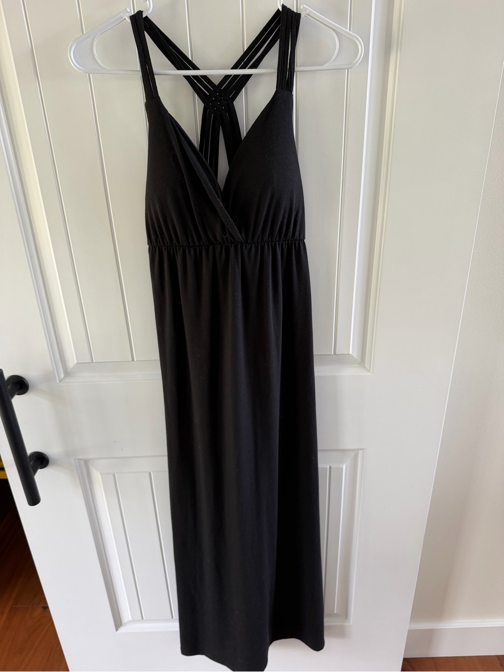 No Boundaries Black Cross-Back V-Neck Maxi Dress